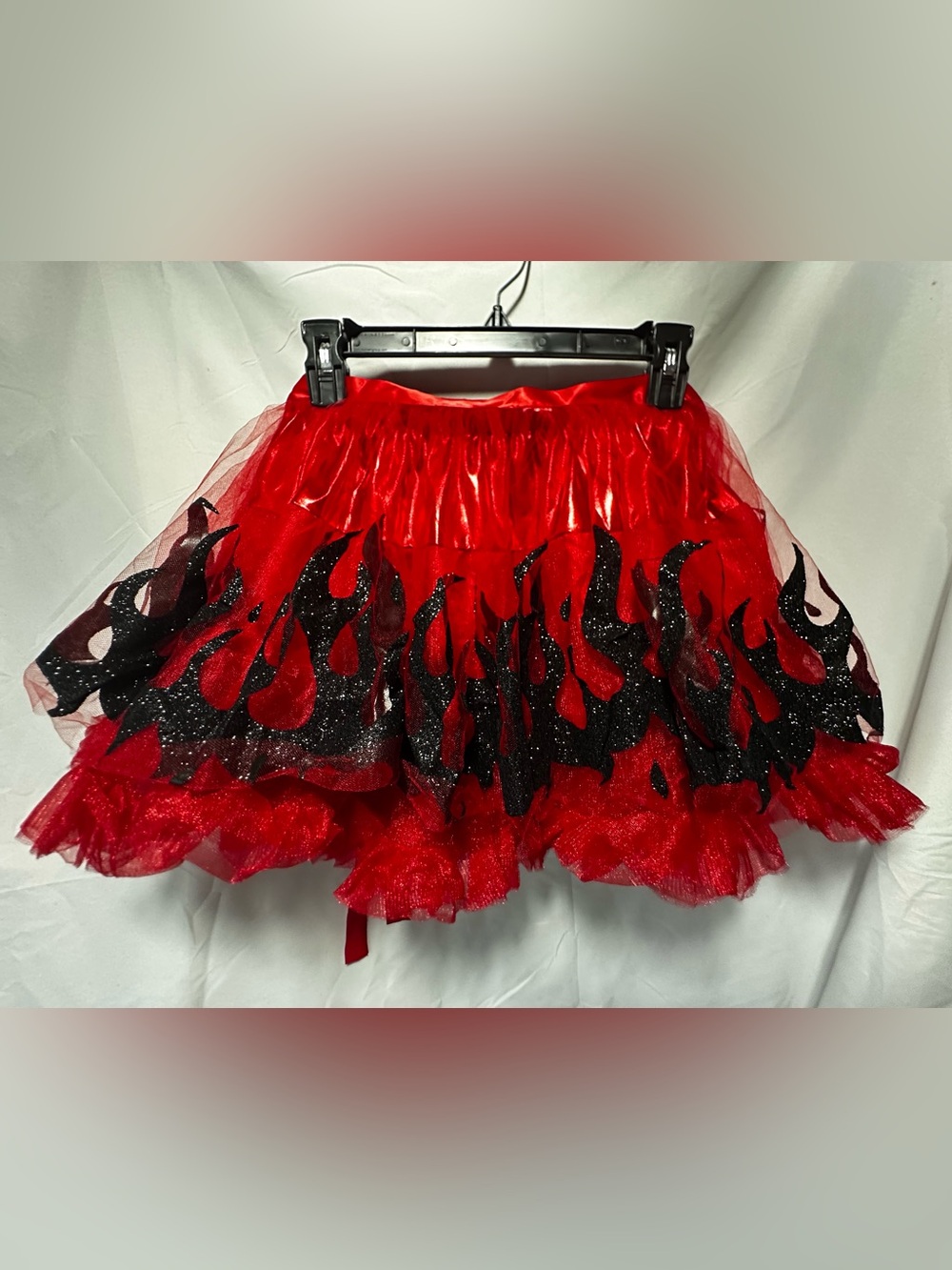 Celebrate Halloween Devil Woman’s Flame Overlay Tutu Skirt, costume accessory